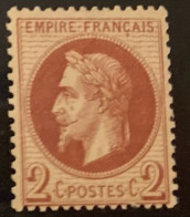 France YT N° 26 Neuf *. TB Signé Brun - 1863-1870 Napoleone III Con Gli Allori