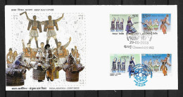 RARE Joint 2018 India And Armenia, MIXED FDC INDIA WITH 2+2 STAMPS: Folk Dances - Gezamelijke Uitgaven