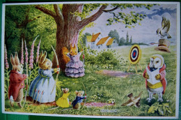 CPA HIBOU , ECUREUIL , LAPIN Humanisés , Sport TIR A L ARC , RACEY HELPS , Dressed OWL RABBIT ARROW MEDICI SOCIETY A/s - Dressed Animals