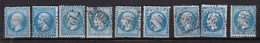 9    Timbres   Oblitérés  Napoléon III    20 C   Dentelés - 1853-1860 Napoleon III