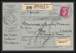 25326/ Bulletin D'expédition France Colis Postaux Fiscal Haut Rhin Mulhouse 3 Espérance 1927 POUR PARIS Merson 145 - Brieven & Documenten