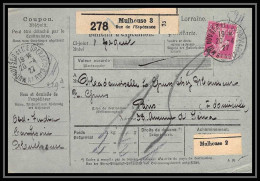 25326/ Bulletin D'expédition France Colis Postaux Fiscal Haut Rhin Mulhouse 3 Espérance 1927 POUR PARIS Merson 145 - Cartas & Documentos