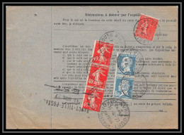 25268/ Bulletin D'expédition France Colis Postaux Fiscal Bas Rhin Lauterbourg Pour Nancy 1927 Semeuse Pasteur - Storia Postale