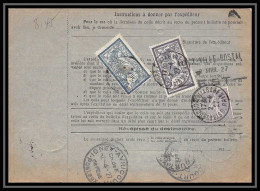 25253 Bulletin D'expédition France Colis Postaux Fiscal Bas-Rhin Strasbourg Place De La Gare Nancy 1927 Merson N°123 206 - Lettres & Documents