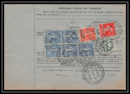 25243 Bulletin D'expédition France Colis Postaux Fiscal 1927 Strasbourg 2 Orbec Calvados Valeur Déclarée Semeuse 205 X 5 - Storia Postale