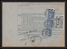 25244/ Bulletin D'expédition France Colis Postaux Fiscal Strasbourg Ppal Pour Nancy 1927 Merson N°123 Semeuse 205 - Lettres & Documents