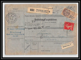 25221 Bulletin D'expédition France Colis Postaux Fiscal Bas-Rhin Strasbourg Ppal Pour Thaon-les-Vosges 1927 Merson N°206 - Cartas & Documentos