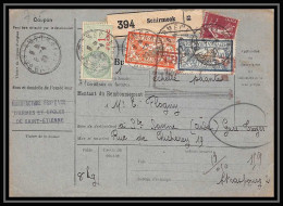25208/ Bulletin D'expédition France Colis Postaux Fiscal Bas Rhin Schirmeck 1927 Merson 123+145 + Semeuse - Cartas & Documentos