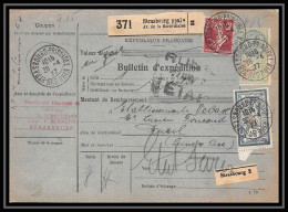 25209/ Bulletin D'expédition France Colis Postaux Fiscal Bas-Rhin Strasbourg Ppal A 1927 Pour Seine Et Oise Merson N°123 - Storia Postale