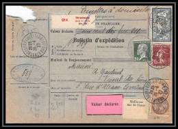25211/ Bulletin D'expédition France Colis Postaux Fiscal Bas-Rhin Strasbourg 1927 Pour Vesoul Haute-Saône Merson N°123  - Cartas & Documentos