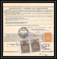 25113 Bulletin D'expédition France Colis Postaux Fiscal ST DENIS PAR Delle Bourgogne Zagreb Croatie Croatia 29/4/1937 - Covers & Documents