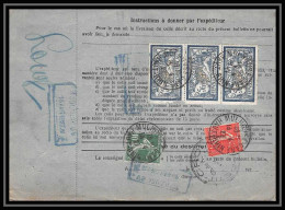 25069 Bulletin D'expédition France Colis Postaux Fiscal Haut Rhin - 1927 Mulhouse Merson 123 X 3 Valeur Déclarée - Briefe U. Dokumente