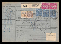 25051 Bulletin D'expédition France Colis Postaux Fiscal Haut Rhin - 1927 Strasbourg Semeuse 190+205 Alsace-Lorraine  - Storia Postale