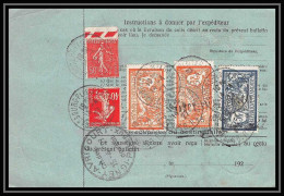 25010 Bulletin D'expédition France Colis Postaux Fiscal Haut Rhin - 1927 Strasbourg Merson 123+145 Alsace-Lorraine  - Briefe U. Dokumente