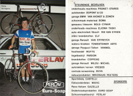 CARTE CYCLISME EDDY SCHEPERS TEAM PERLAV 1983 ( COUPE, FORMAT 10 X 14,5 ) - Cyclisme