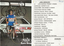 CARTE CYCLISME MAURITS VAN HEER TEAM PERLAV 1983 ( COUPE, FORMAT 10 X 14,5 ) - Cycling