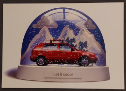 Carte Postale - Golf K2 Volkswagen (voiture Dans Une Boule à Neige) - Pubblicitari