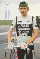 CARTE CYCLISME MICHEL DERNIES TEAM FANGIO 1983 ( VOIR PARTIE ARRIERE ) - Cycling