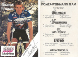 CARTE CYCLISME ADRI VAN DEER POEL SIGNEE TEAM DOMEX 1983 - Cyclisme