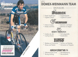 CARTE CYCLISME MARK VERBEEK TEAM DOMEX 1983 - Cyclisme