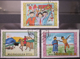 MONGOLIA ~ 1976 ~ S.G. NUMBERS 981 + 984 - 985, ~ CHILDRENS DAY. ~ VFU #03477 - Mongolia