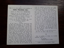 Maria Philomena Diels ° Westerlo 1880 + Poppel 1966 X Petrus Frans Versweyveld - Obituary Notices
