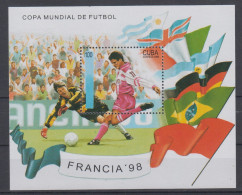 CUBA 1998 FOOTBALL WORLD CUP S/SHEET AND 5 STAMPS - 1998 – France