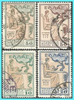GREECE- GRECE -HELLAS CHARITY STAMPS 1935: "Protection For Tuberculosis Patients" With " ELLAS Compl. Set Used - Bienfaisance