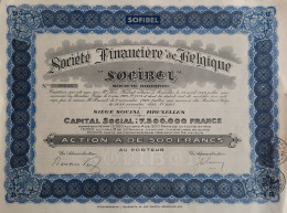 Société Financière De Belgique - SOFIBEL - Bruxelles - 1929 - Bank & Insurance