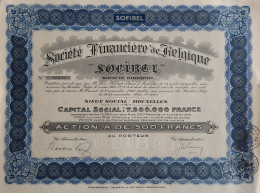 Société Financière De Belgique - SOFIBEL - Bruxelles - 1929 - Banque & Assurance
