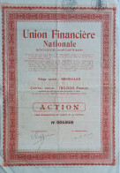 Union Financière Nationale - Bruxelles - 1928 - Action - Bank & Versicherung