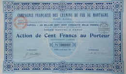 Compagnie Française Des Chemins De Fer De Montagne - 1921 - Paris - Ferrovie & Tranvie