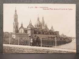 ZARAGOZA , VISTA DEL PILAR DESDE EL PUENTE DE PIEDRE , LOT 200 - Zaragoza