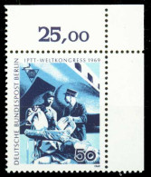 BERLIN 1969 Nr 345 Postfrisch ECKE-ORE X2BCA4A - Unused Stamps
