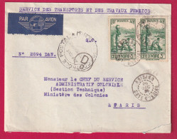 ABIDJAN COTE D'IVOIRE 1939 CENSURE CENSOR CONTROLE POSTALE AOF POUR PARIS LETTRE - Brieven En Documenten