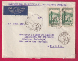 ABIDJAN COTE D'IVOIRE 1939 CENSURE CENSOR CONTROLE POSTALE AOF POUR PARIS LETTRE - Briefe U. Dokumente