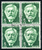 SCHWEIZ PRO JUVENTUTE Nr 465 Zentrisch Gestempelt VIERERBLOC X54BBB2 - Used Stamps