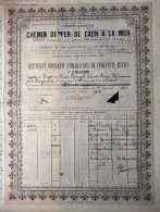 Chemin De Fer De Caen à La Mer -certificat Nominatif D'obligations De 500 Francs - 1934 - Spoorwegen En Trams