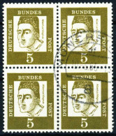 BRD DS BED. DEUT. Nr 347y Zentrisch Gestempelt VIERERBLOCK X580B6E - Used Stamps
