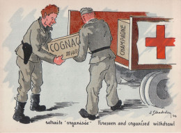 Illustrateur SCHNEBELEN Retraite Organisée (Cognac, Champagne, Camion Croix-rouge) - Weltkrieg 1939-45