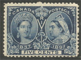 Canada Queen Victoria 1897 Jubilee 5c Blue Bleu MLH * Neuf CH Légère (00-54) - Nuevos