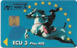 Spain - Telefónica - Ecu Caballo - P-044 - 01.1994, 100PTA, 6.100ex, Mint - Emisiones Privadas