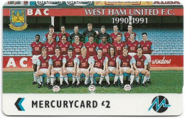 UK (Paytelco) - Football Clubs - West Ham United Team Photo - 4PFLE - 5.684ex, Used - Mercury Communications & Paytelco