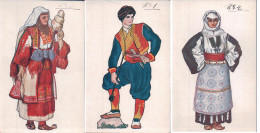 Yougoslavie, Costumes De Serbie Et Dalmatie, 3 Cartes (5.6.7) - Yugoslavia