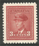 Canada 1942 3c Rouge Red George VI War Issue MNH ** Neuf SC (02-51b) - Koniklijke Families