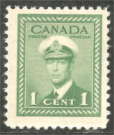 Canada 1942 1c Vert Green George VI War Issue MNH ** Neuf SC (02-49-2) - Royalties, Royals