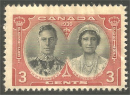 Canada 1939 3c Royal Visit King Roi George VI Queen Reine Elizabeth MH * Neuf (02-48-1d) - Andere & Zonder Classificatie