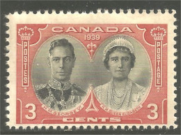 Canada 1939 3c Royal Visit King Roi George VI Queen Reine Elizabeth MNH ** Neuf SC (02-48-2b) - Royalties, Royals