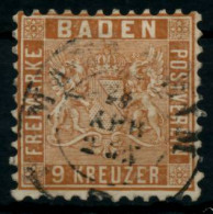 BADEN AUSGABEN VON 1860 - 1862 Nr 15a Gestempelt X6BBF8A - Usados