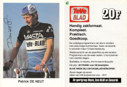 CARTE CYCLISME PATRICK DENEUT SIGNEE TEAM MASTA 1983 ( VOIR PARTIE ARRIERE ) - Cyclisme